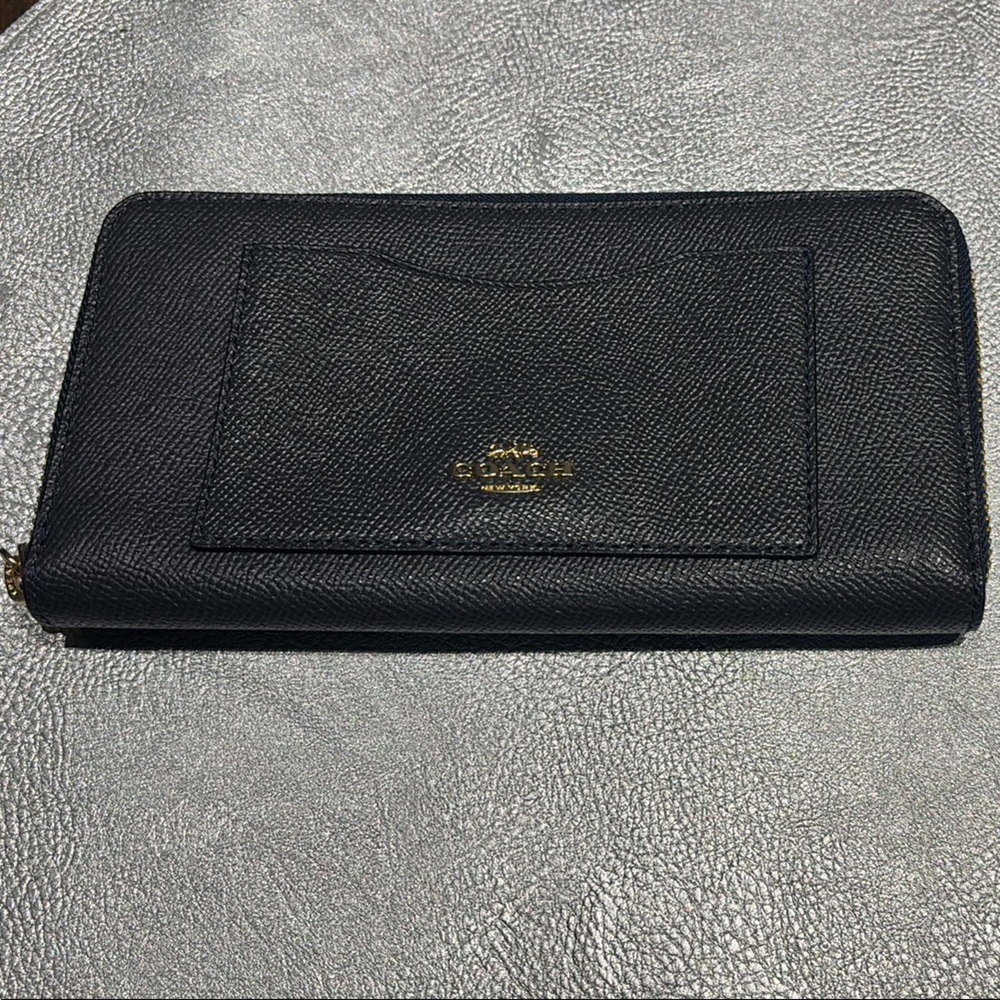 Coach Textured Leather Zip Wallet